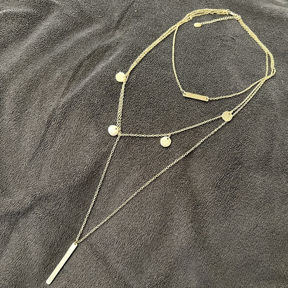 3 tier gold necklace